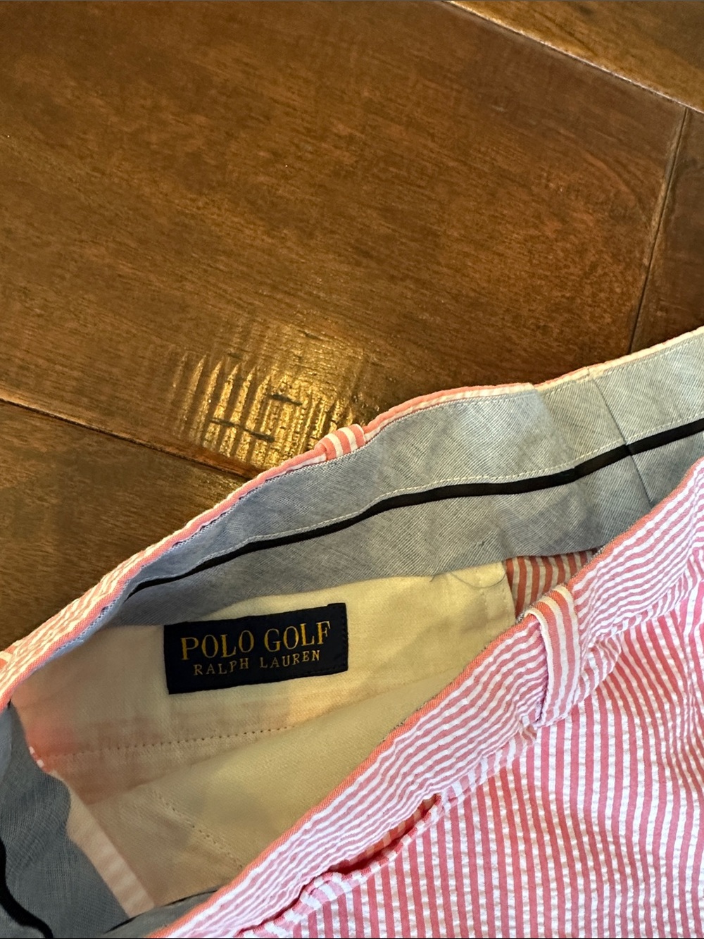 Men's Pink Seersucker Stripe Shorts - Picture 7 of 12